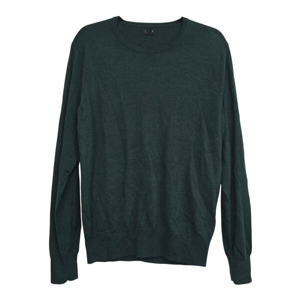J.Crew Men’s Merino Wool Crewneck Sweater Green M Preppy Academia Office Casual - Picture 1 of 7